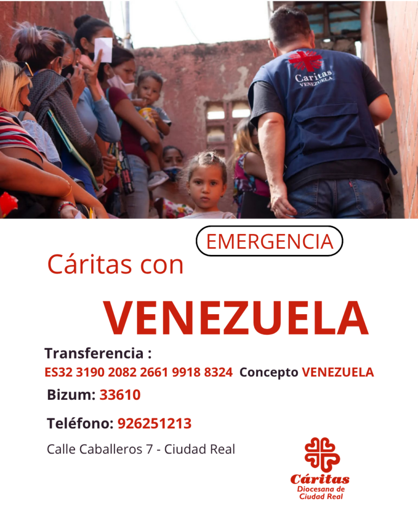 Cáritas Ciudad Real llama a la solidaridad con las víctimas del terremoto en Venezuela