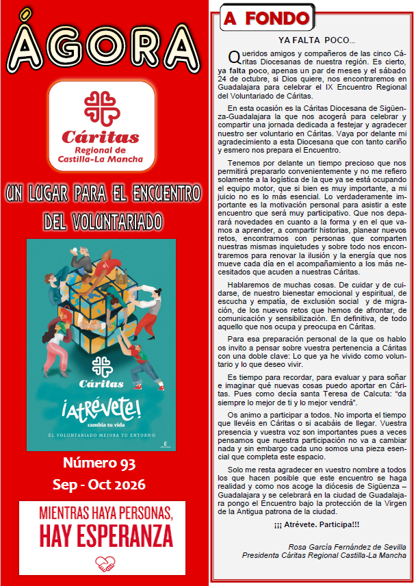 Nuevo Boletín Informativo Cáritas Regional de Castilla La Mancha. ÁGORA